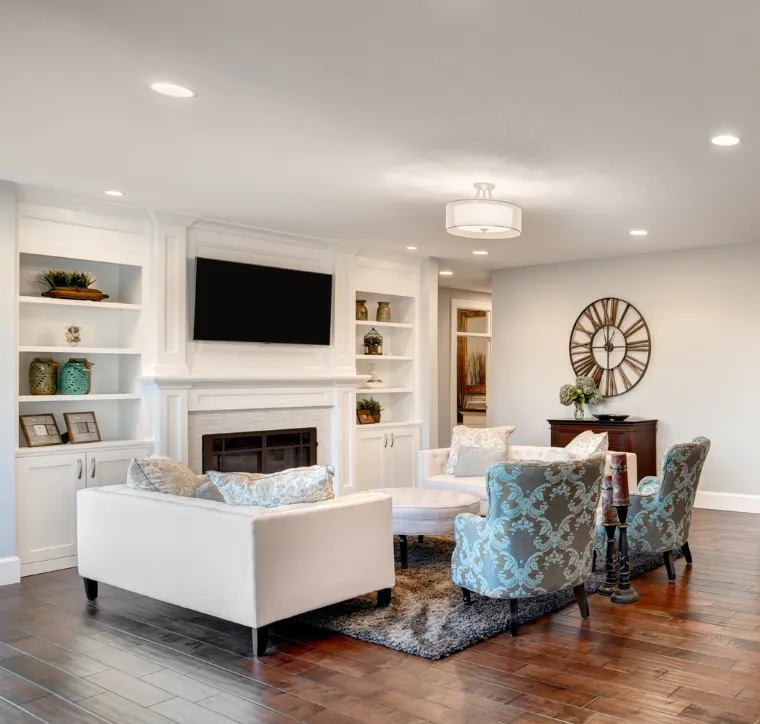 living room remodeling los angeles modern fireplace builtins interior design